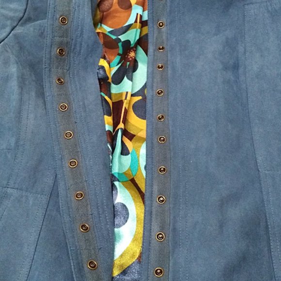 LanaLee Soft Suede Turquoise Blazer Jacket Size 12 - Picture 7 of 11